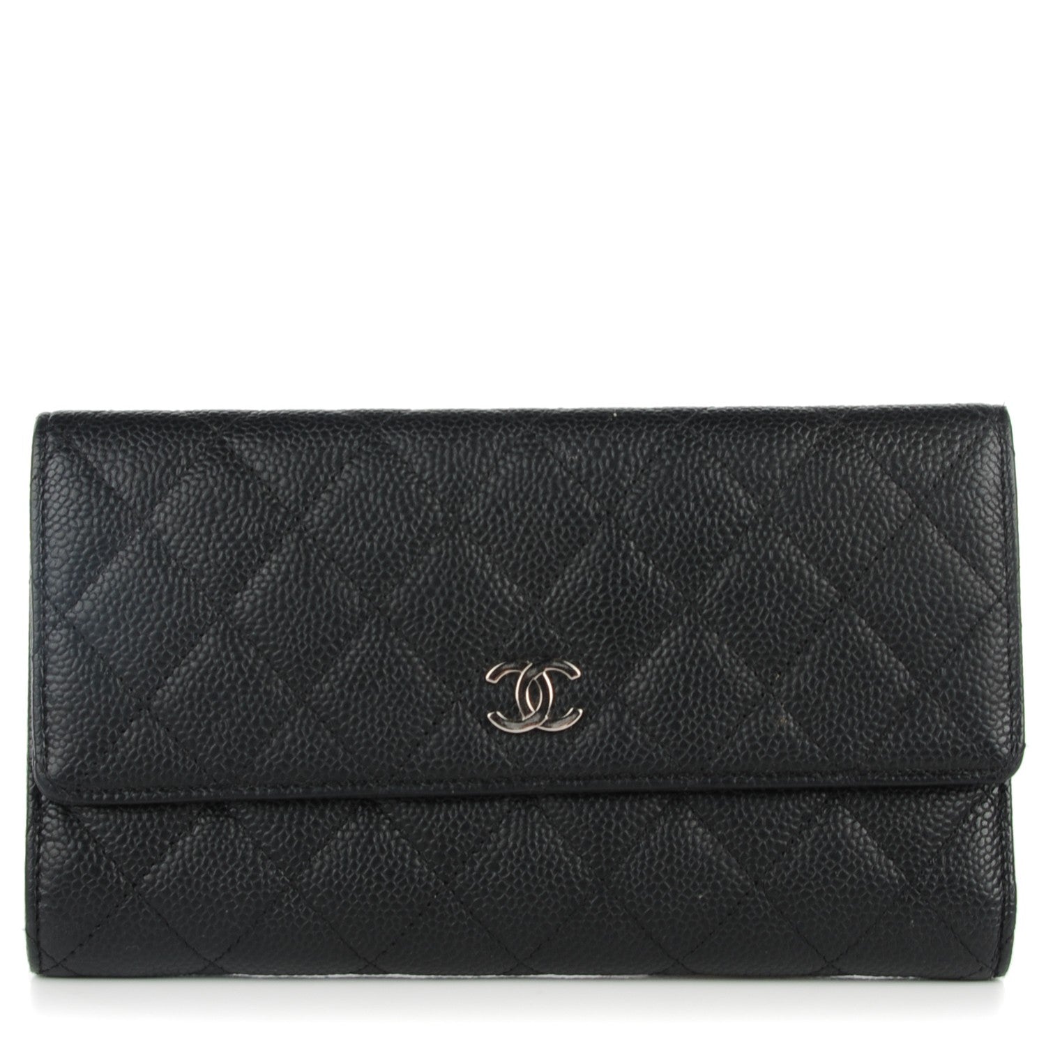 Chanel Caviar Quilted Large Flap Wallet Black 1 of 8