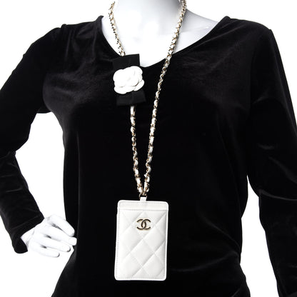 Chanel Lambskin Quilted My Chanel Lady Card Holder On Chain White 2 of 11