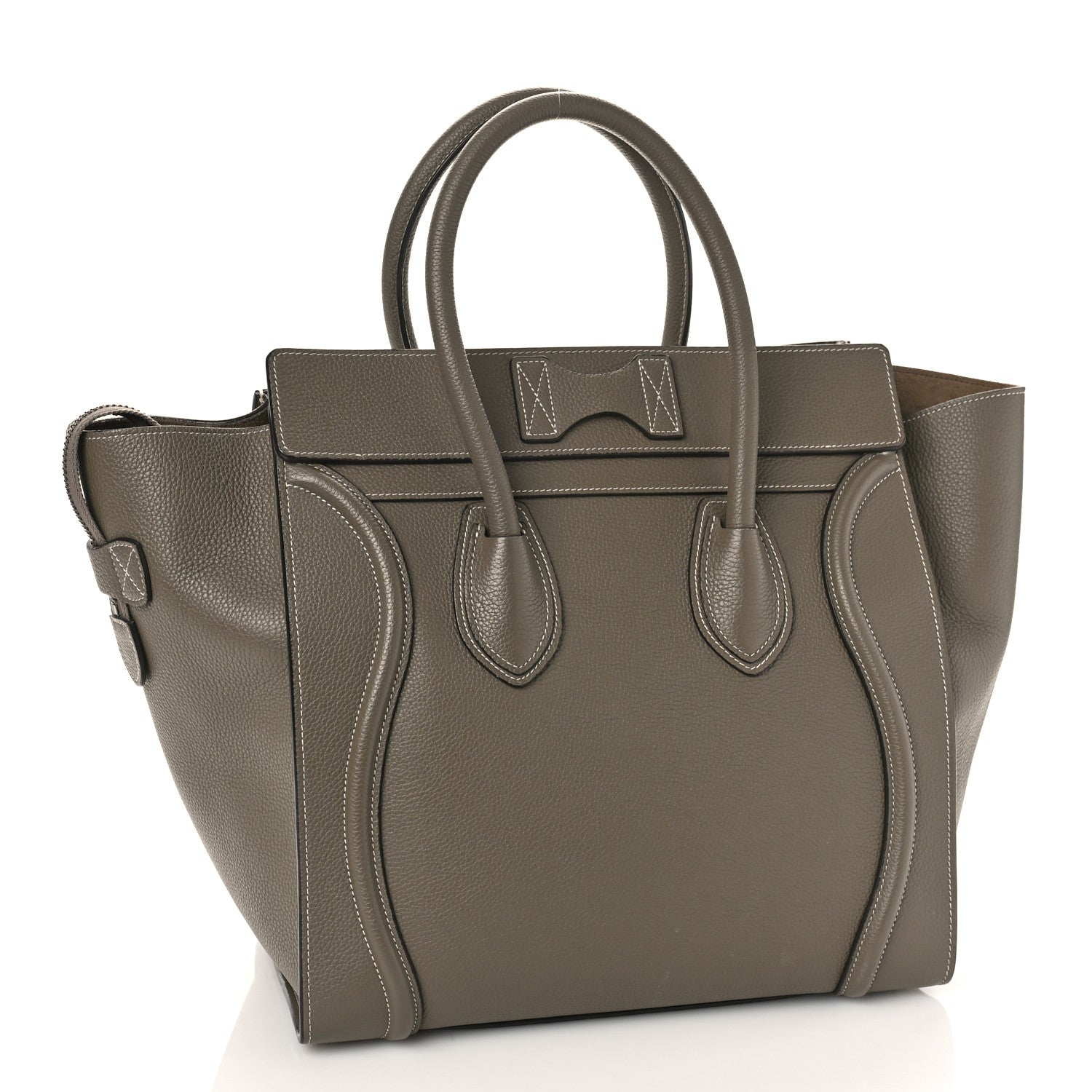 Celine Drummed Calfskin Mini Luggage Souris 3 of 9
