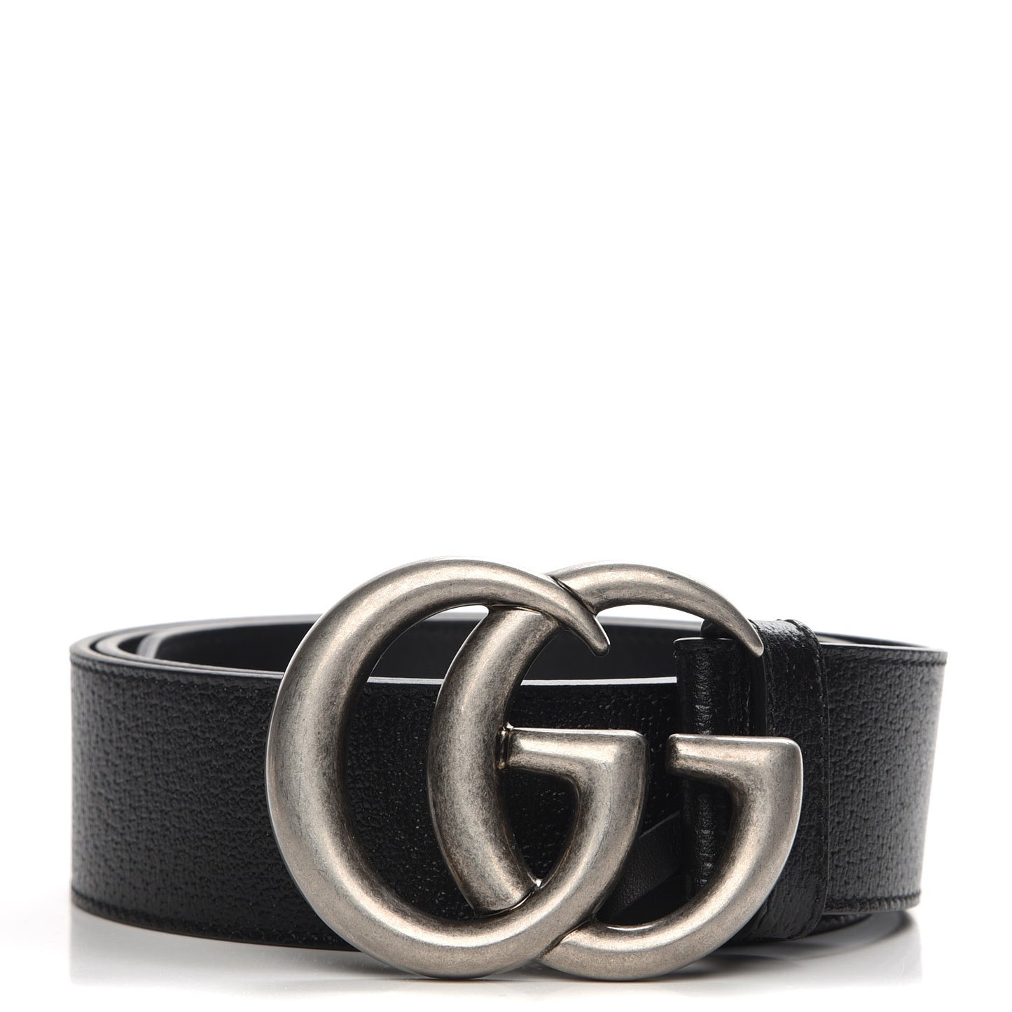 Textured Dollar Calfskin Nickel Double G 40mm Belt 90 36 Black