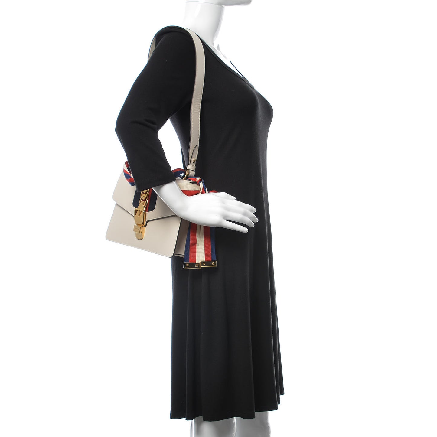 Calfskin Small Sylvie Shoulder Bag Off White