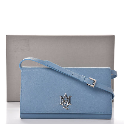 Alexander McQueen Calfskin Insignia Pouch with Strap Blue 9 of 9