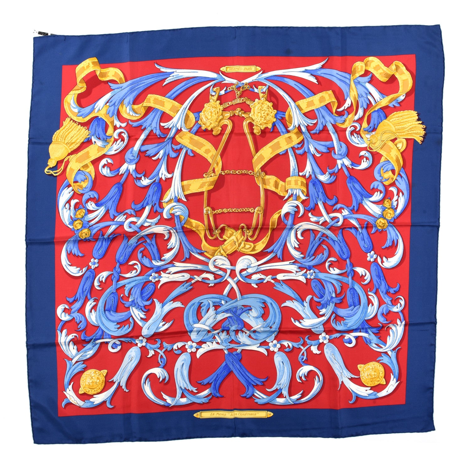 Hermes Silk Le Mors A La Conetable Scarf 90 1 of 6