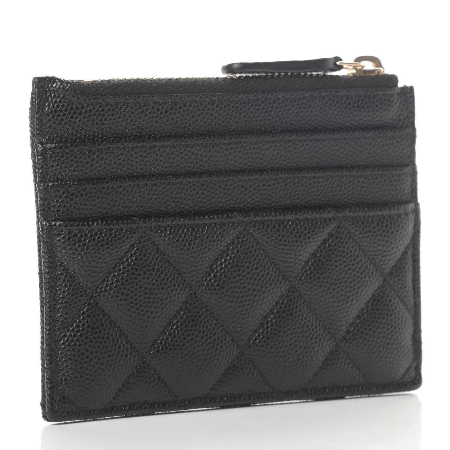Chanel Caviar Quilted CC Zip Card Holder Black 3 of 8