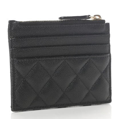 Chanel Caviar Quilted CC Zip Card Holder Black 3 of 8