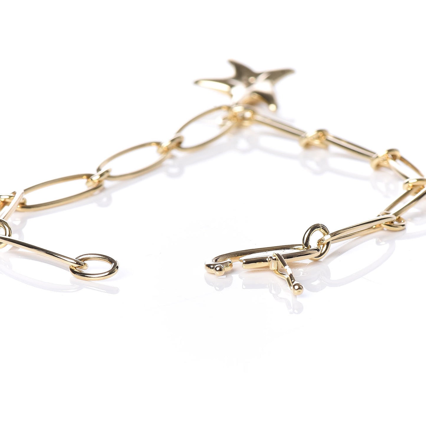 18K Yellow Gold Diamond Elsa Peretti Starfish Charm Bracelet