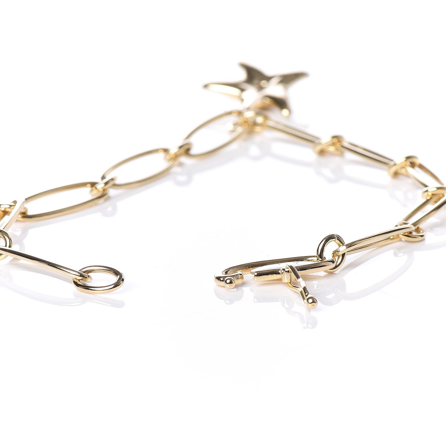 Tiffany 18K Yellow Gold Diamond Elsa Peretti Starfish Charm Bracelet 6 of 7