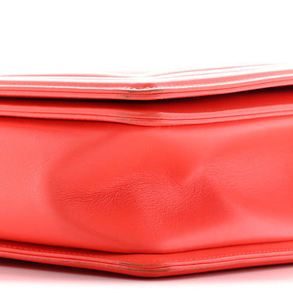 Chanel Lambskin Chevron Quilted New Medium Boy Flap Coral 10 of 11