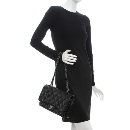Chanel Lambskin Quilted Large 3 Flap Black 2 of 9