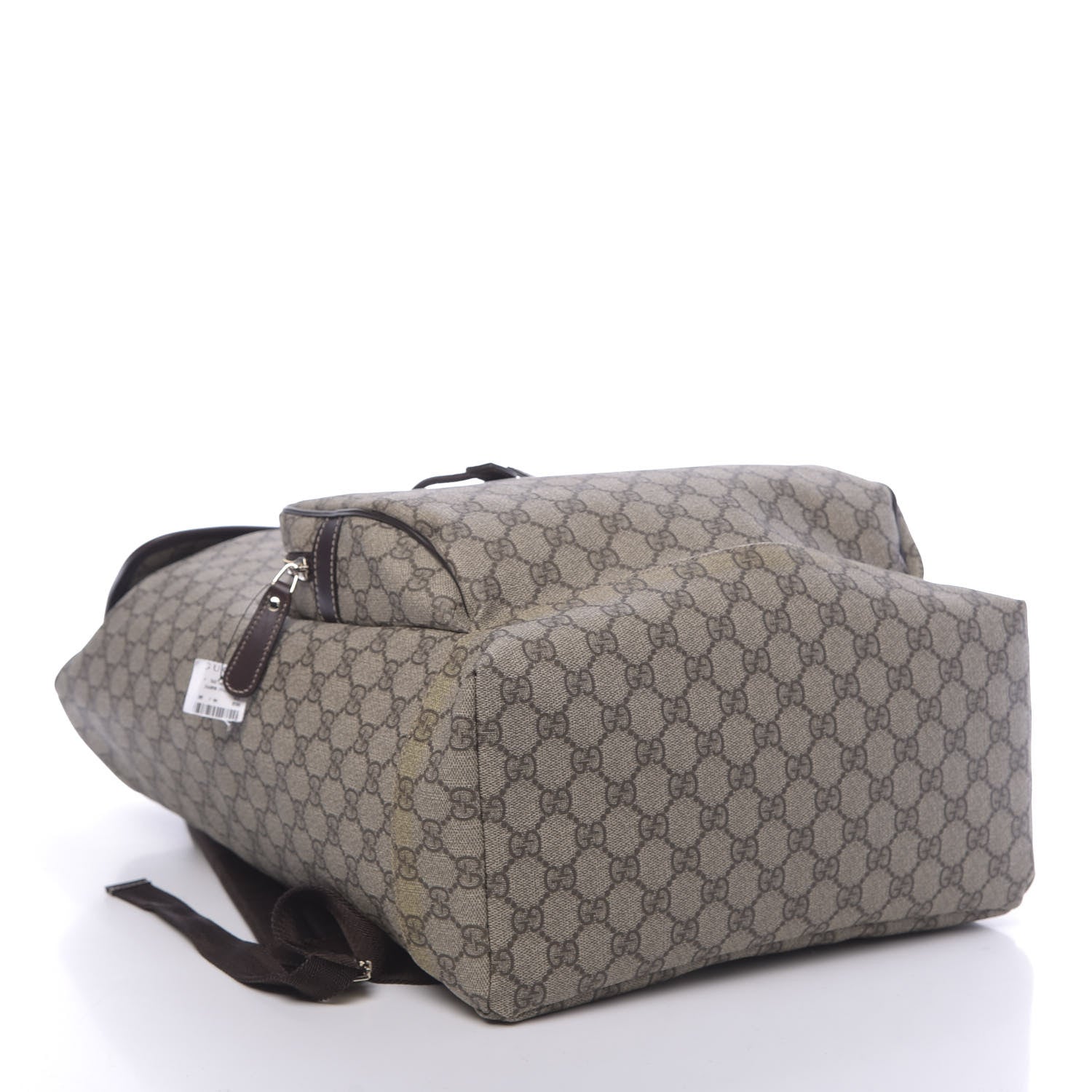 Gucci GG Supreme Monogram Medium Single Buckle Rucksack Backpack Beige Ebony Brown 3 of 9