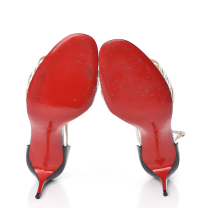 Christian Louboutin Patent Strappy 70 Sandals 40.5 Black Latte 7 of 13