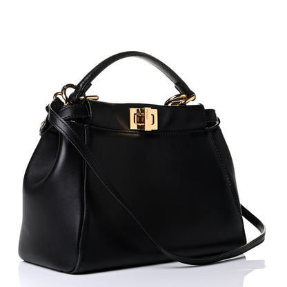 Fendi Nappa Mini Peekaboo Iconic Satchel Black 2 of 6