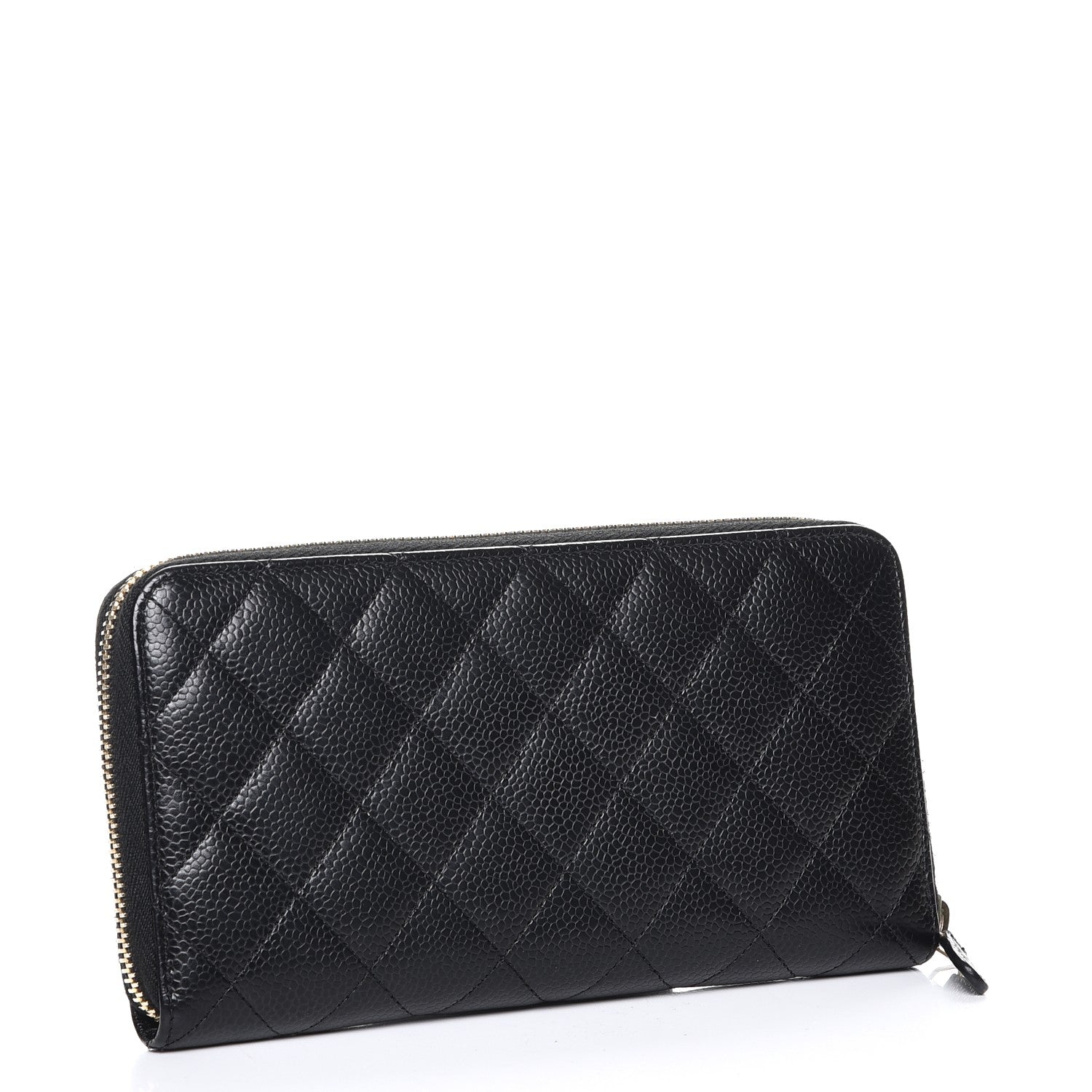 Chanel Caviar Quilted Large Gusset Zip Around Wallet Black 3 of 9