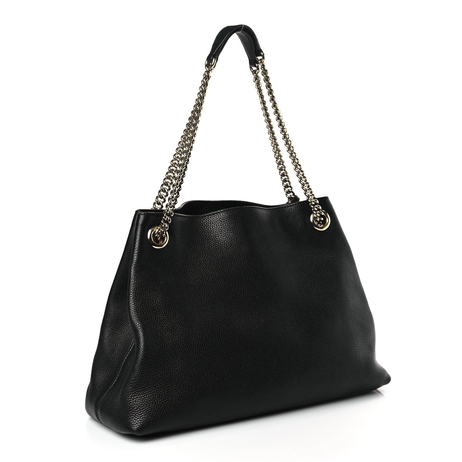 Gucci Pebbled Calfskin Medium Soho Chain Shoulder Bag Black 3 of 9