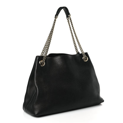 Gucci Pebbled Calfskin Medium Soho Chain Shoulder Bag Black 3 of 9