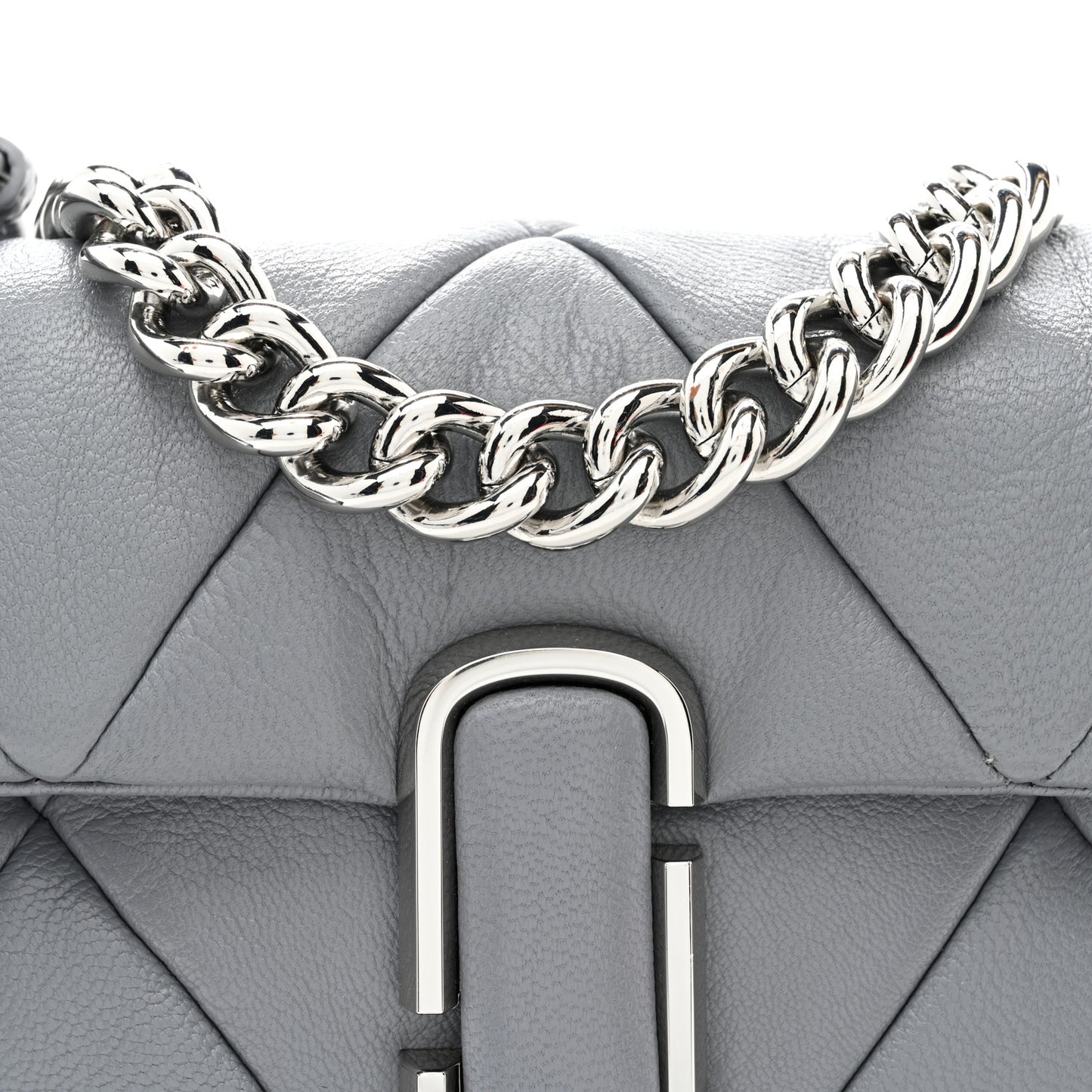 Goatskin Quilted J The Puffy Diamond Shoulder Bag Wolf Grey