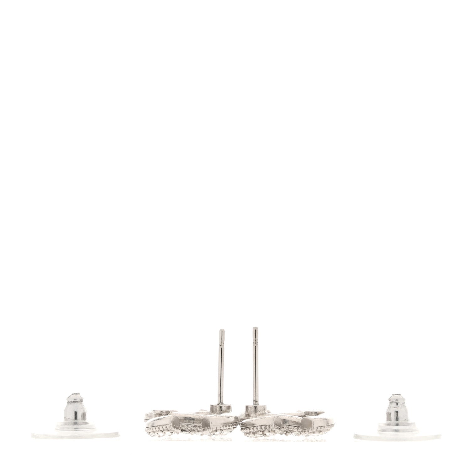 Chanel Crystal CC Coco Flapper Earrings Silver 3 of 6