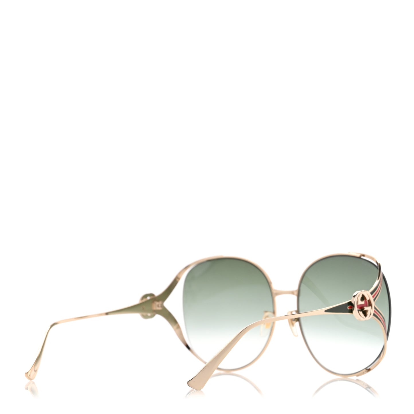 Metal Oversized Round Frame GG0225S Sunglasses Gold
