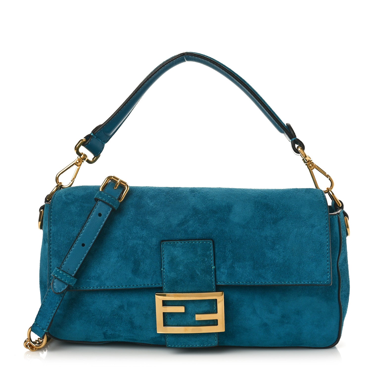 Fendi Chamois Baguette Ottanio 1 of 9