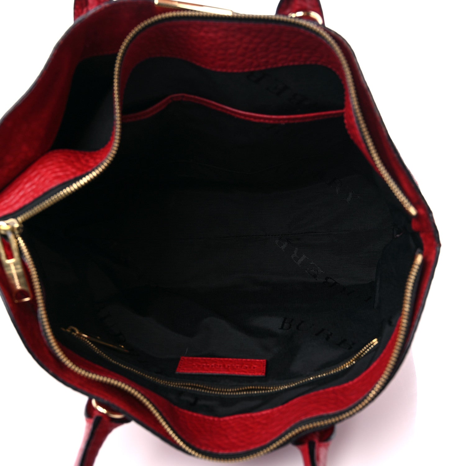 Burberry Heritage Grain Check Embossed Medium Dewsbury Tote Military Red 5 of 13