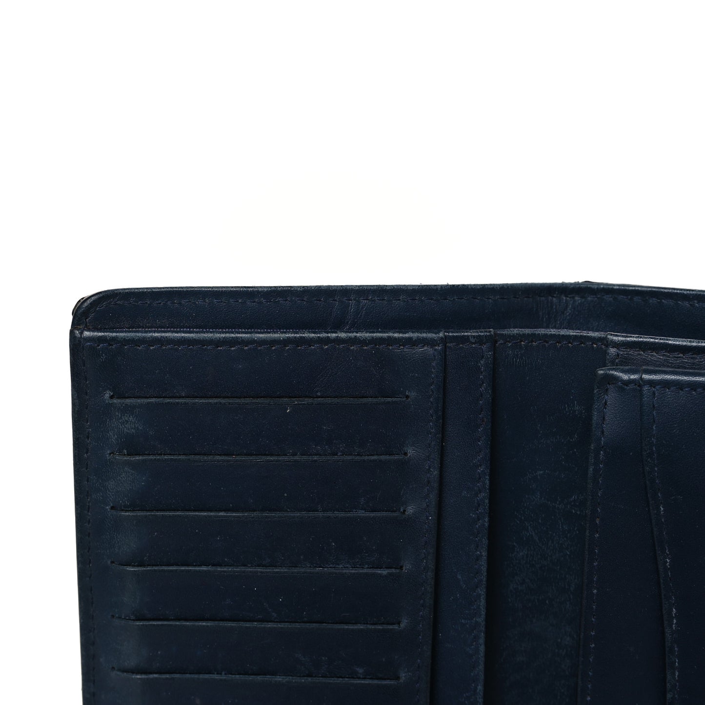 Patent Calfskin Quilted Yen Wallet Blue