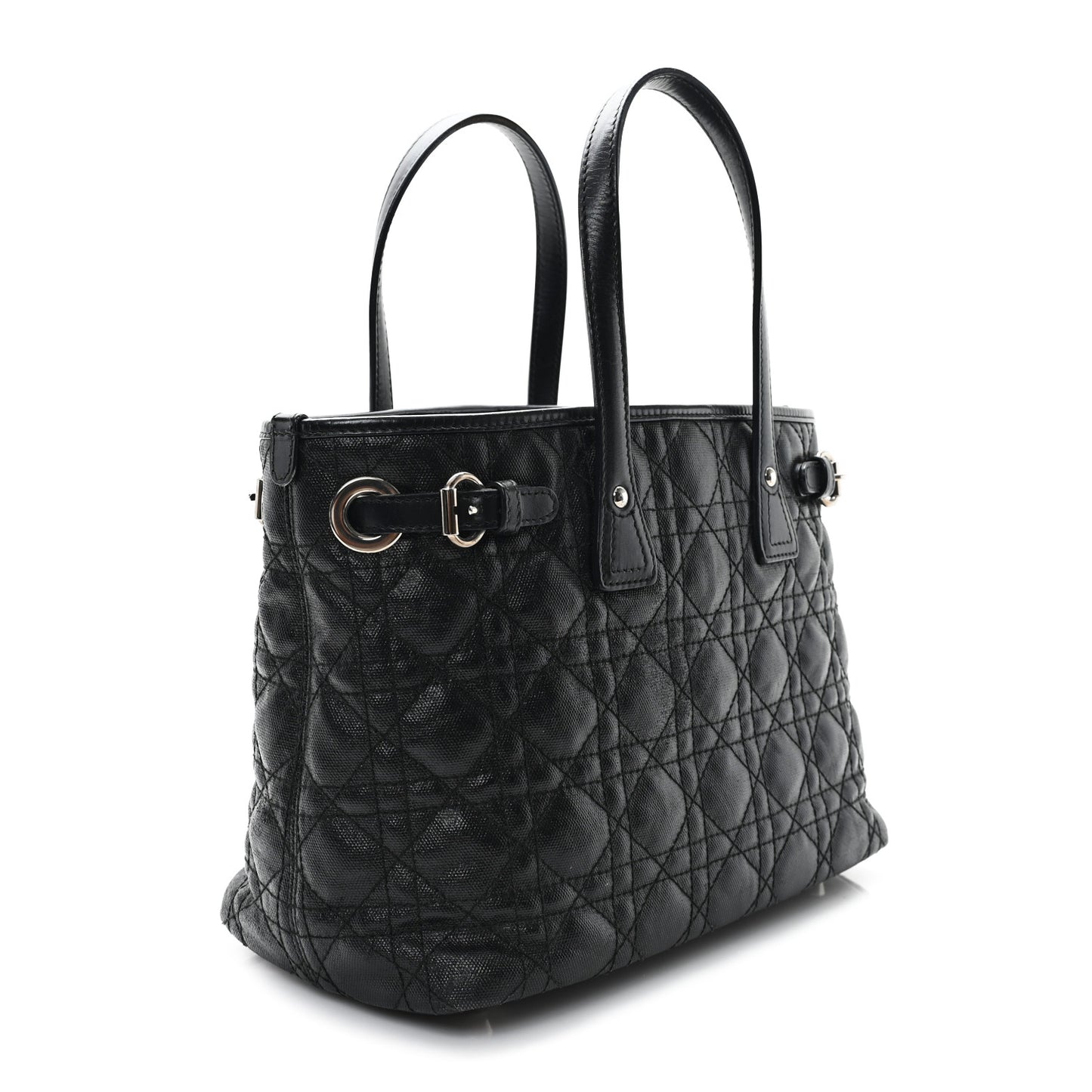 Coated Canvas Cannage Mini Panarea Tote Black