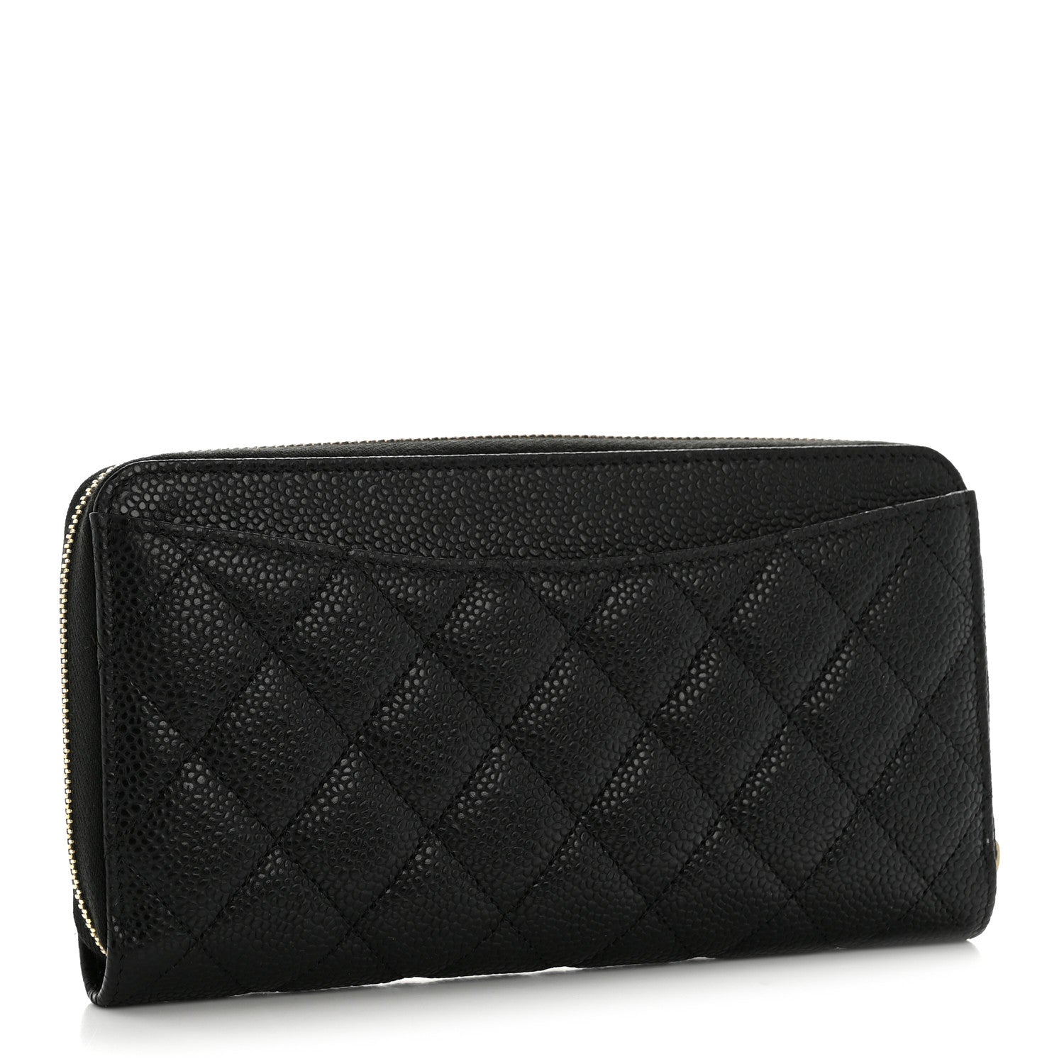 Chanel Caviar Quilted Large Gusset Zip Around Wallet Black 3 of 8