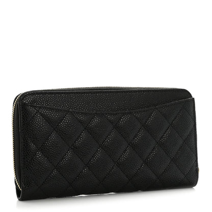 Chanel Caviar Quilted Large Gusset Zip Around Wallet Black 3 of 8