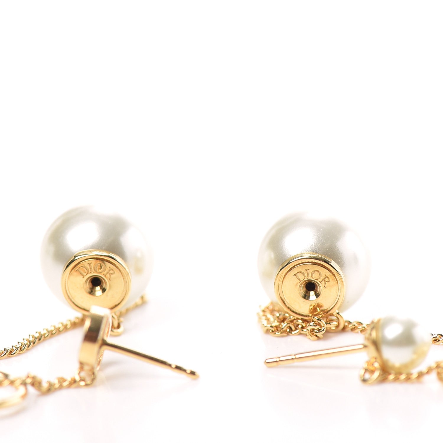 Christian Dior Pearl Tribales Earrings Gold White 3 of 3