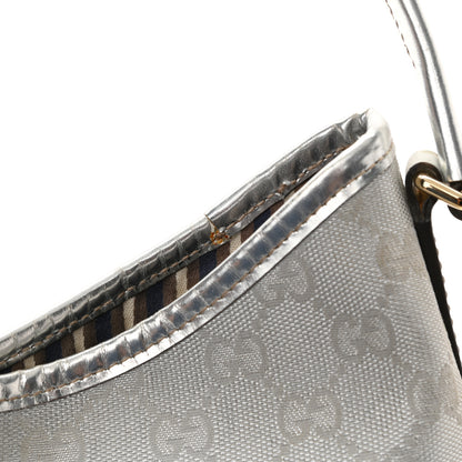 Gucci Metallic Monogram Medium New Britt Hobo Silver 9 of 9