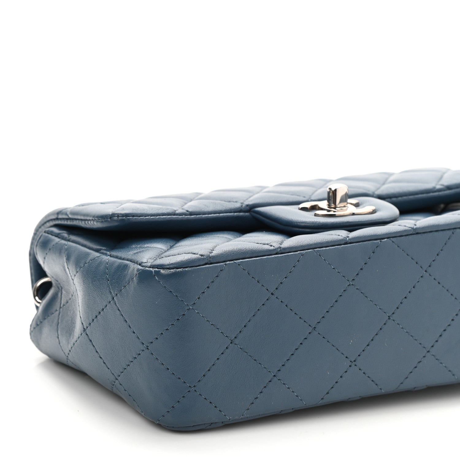 Chanel Lambskin Quilted Mini Rectangular Flap Blue 8 of 10