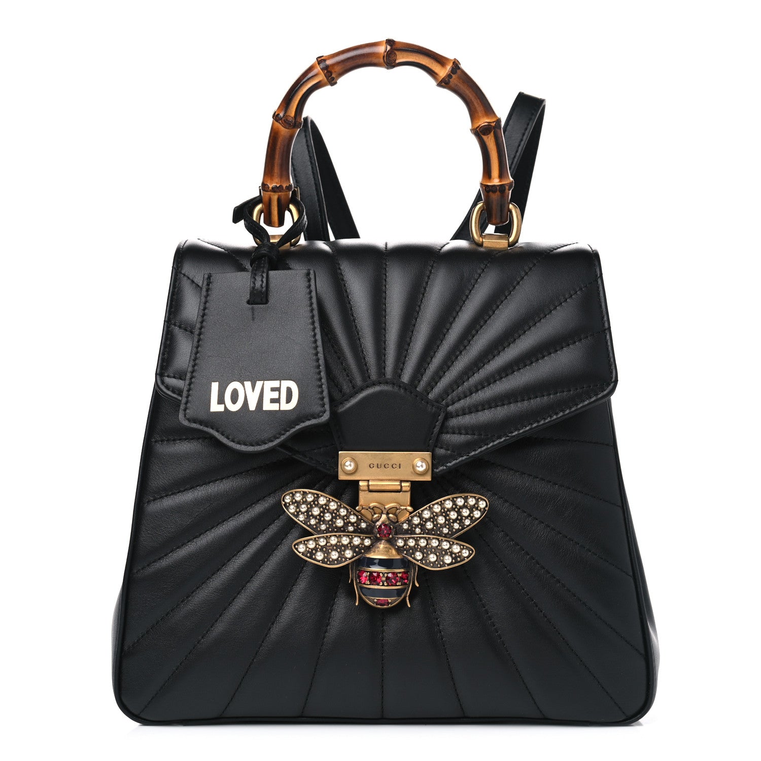 Gucci Calfskin Bamboo Trapuntata Queen Margaret Backpack Black 1 of 6