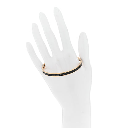 Hermes Enamel Uni Bangle 62 Black 2 of 5