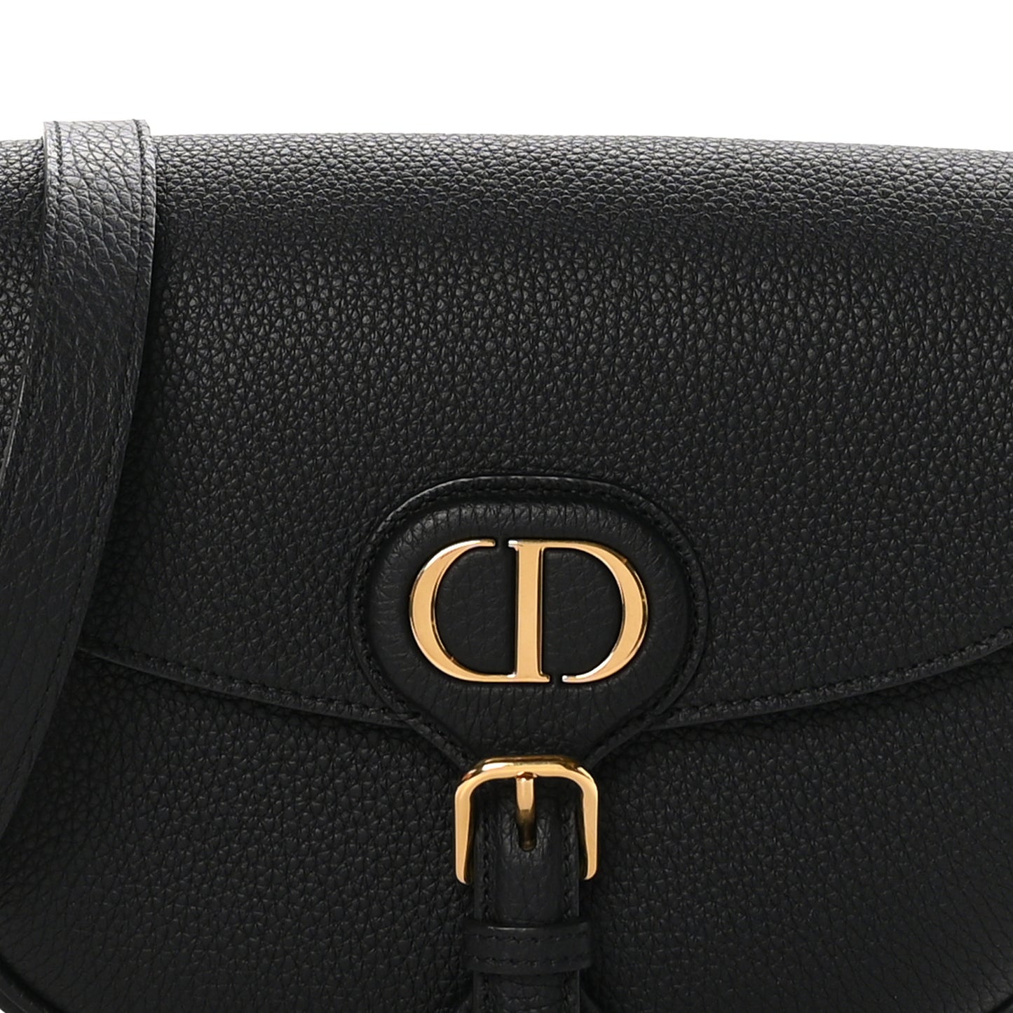 Grained Calfskin Medium Bobby Flap Black
