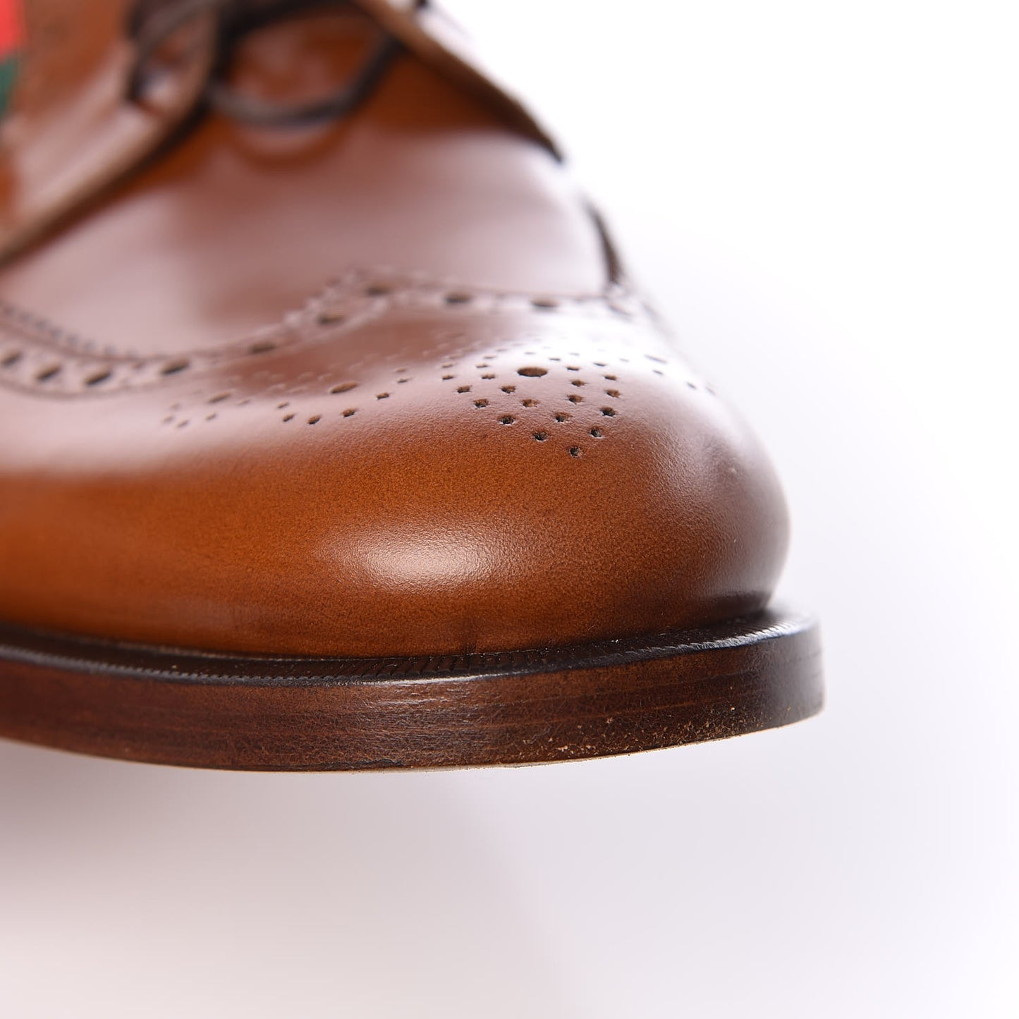 Calfskin Web Bee Embroidered Mens Lace Up Brogue Wingtip Derby Shoes 7.5 Cuir