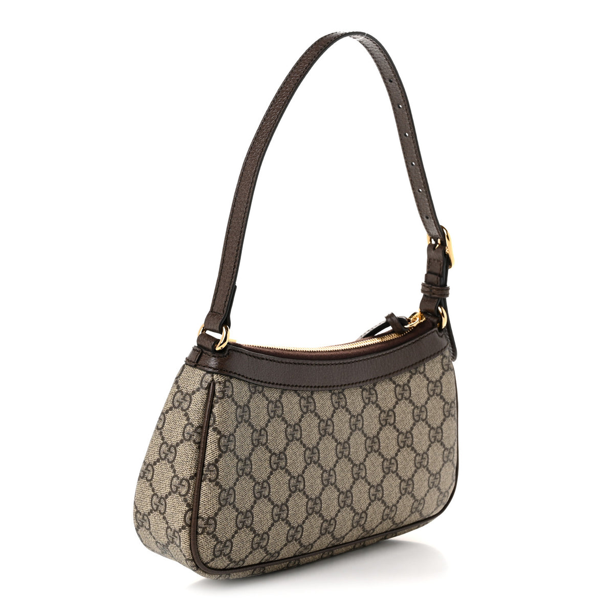 Gucci GG Supreme Monogram Textured Dollar Calfskin Small Ophidia Hobo Beige Ebony New Acero 3 of 10