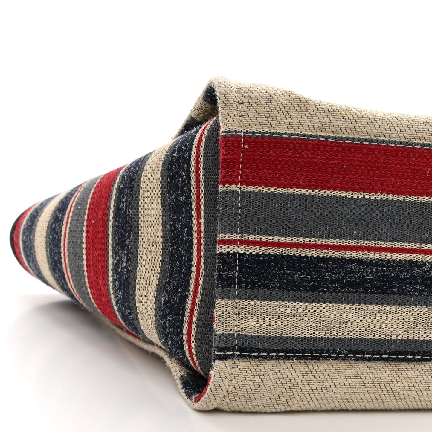 Striped Canvas Medium Deauville Tote Beige