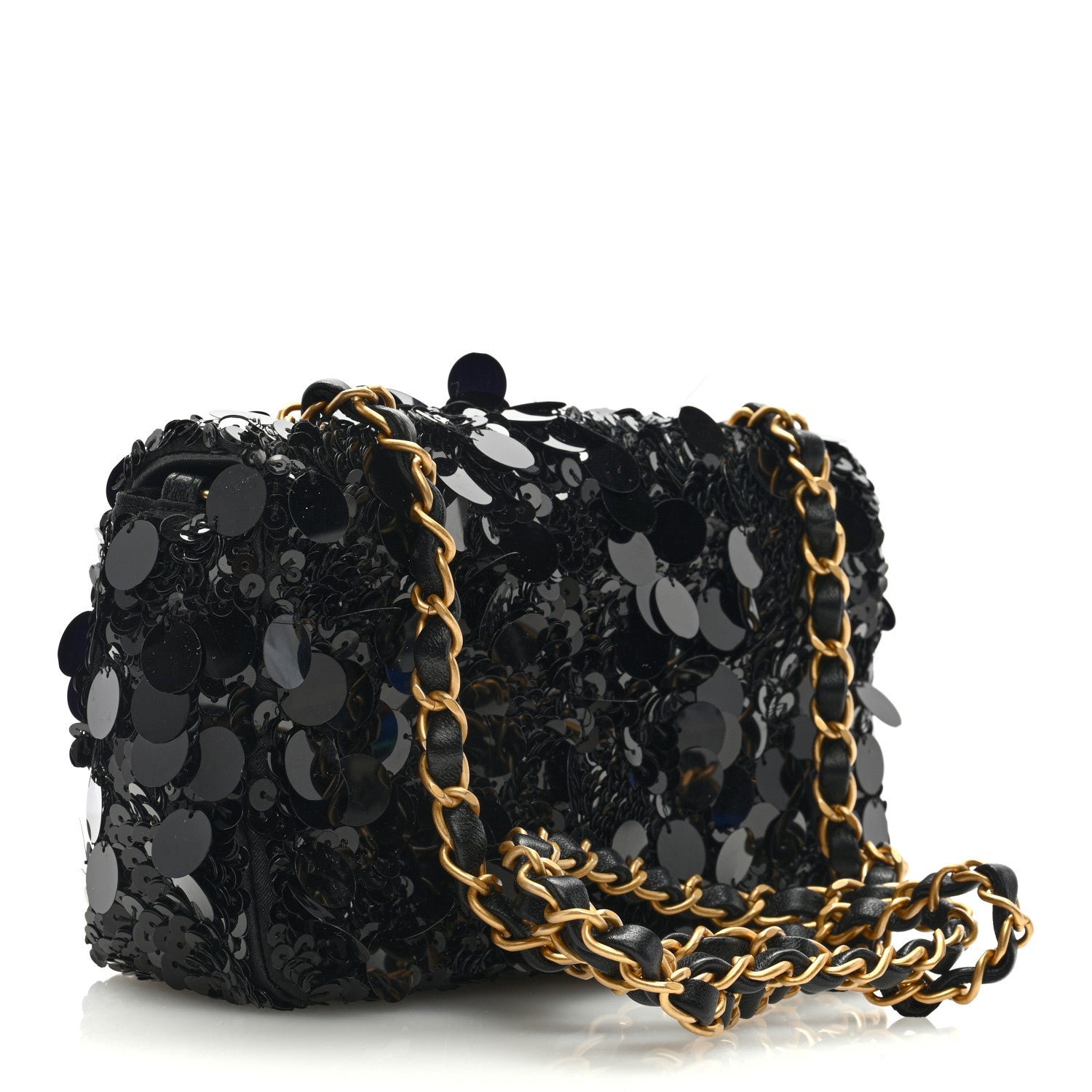 Chanel Sequin Mini Rectangular Flap Black 2 of 9