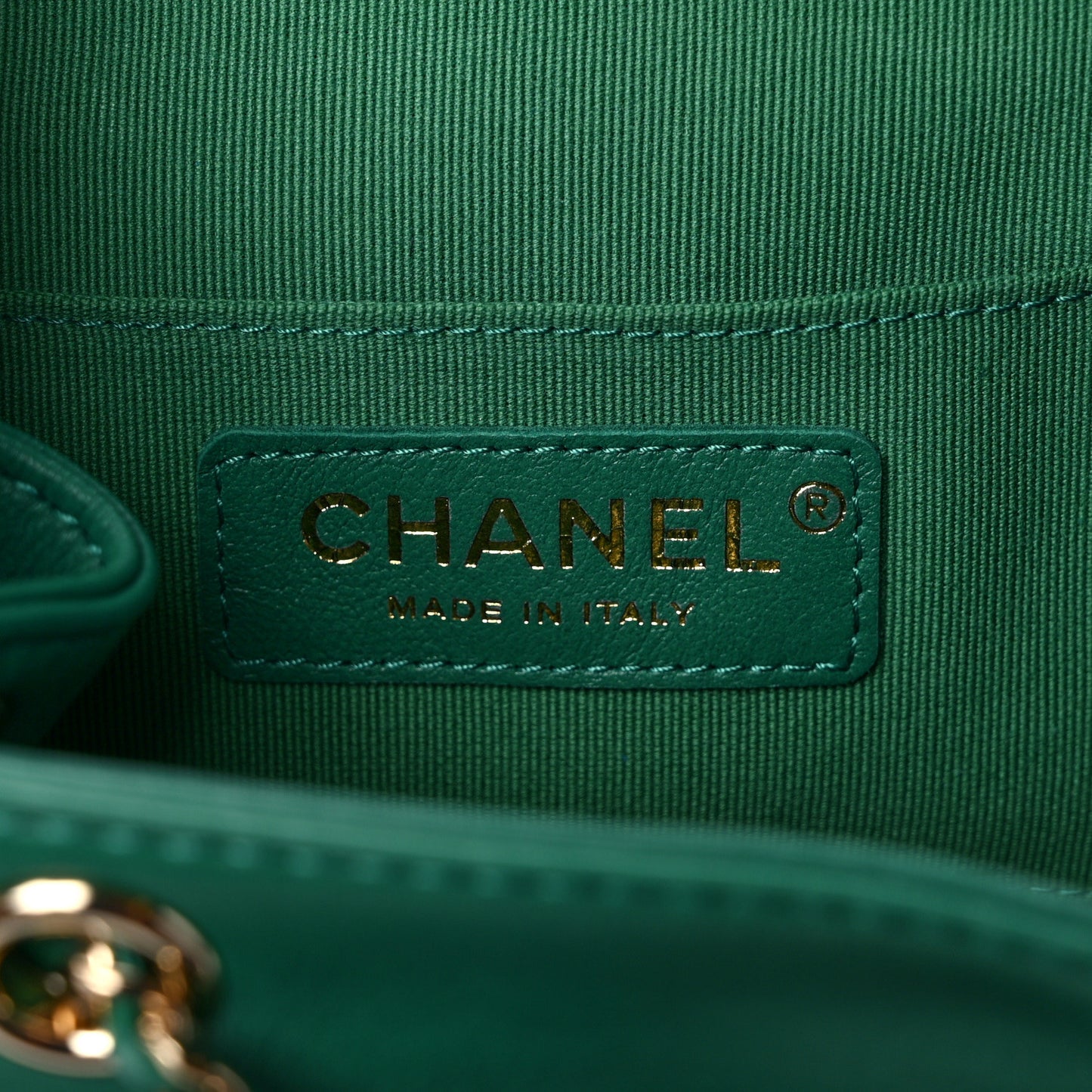 Lambskin Quilted Small Duma Drawstring Backpack Green