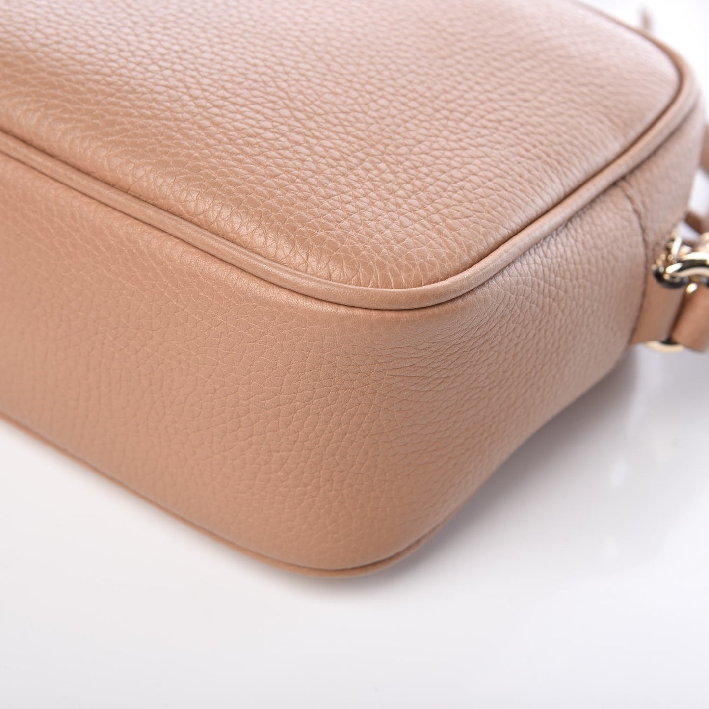 Pebbled Calfskin Small Soho Disco Bag Rose Beige