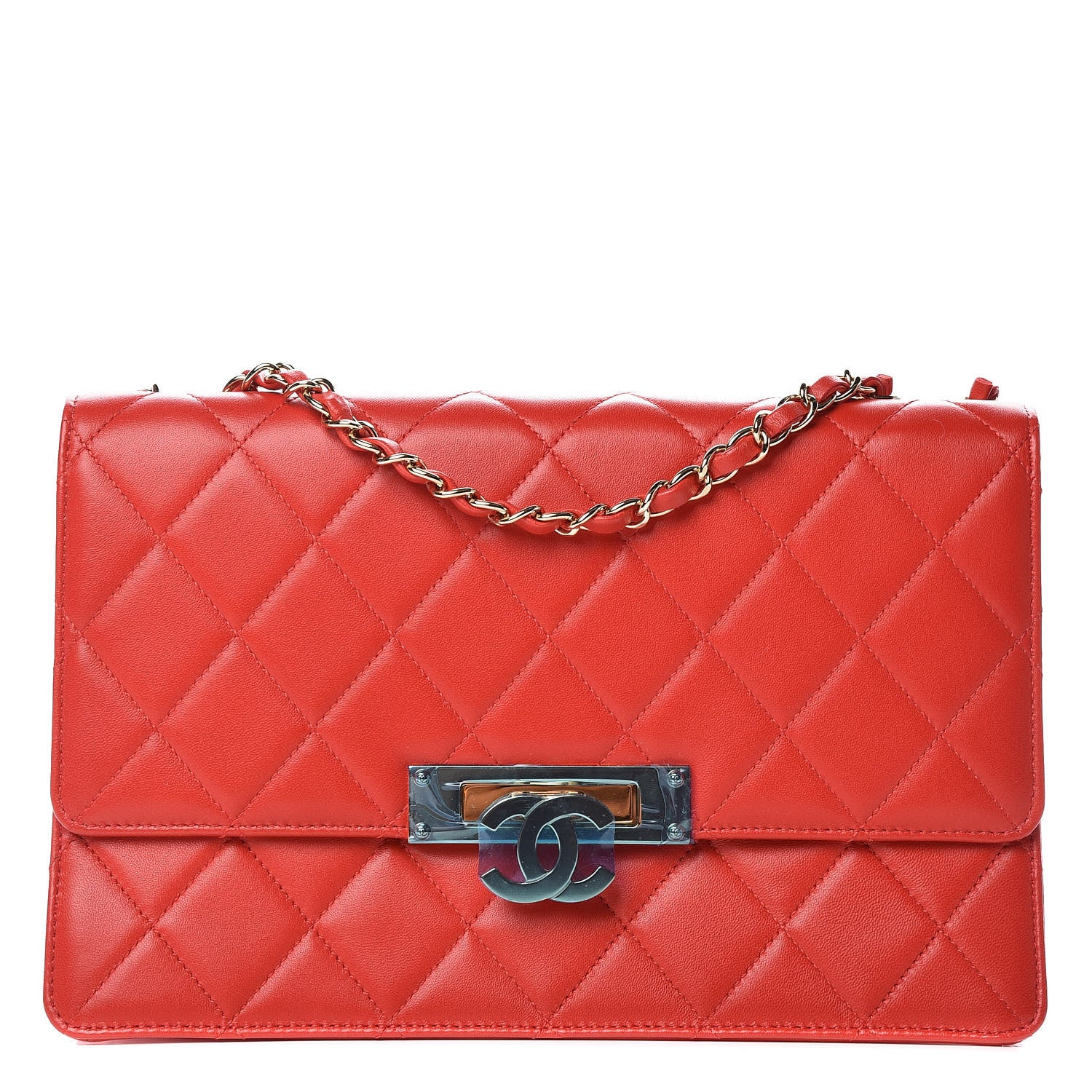 Chanel Lambskin Quilted Large Golden Class Flap Red 1 of 10