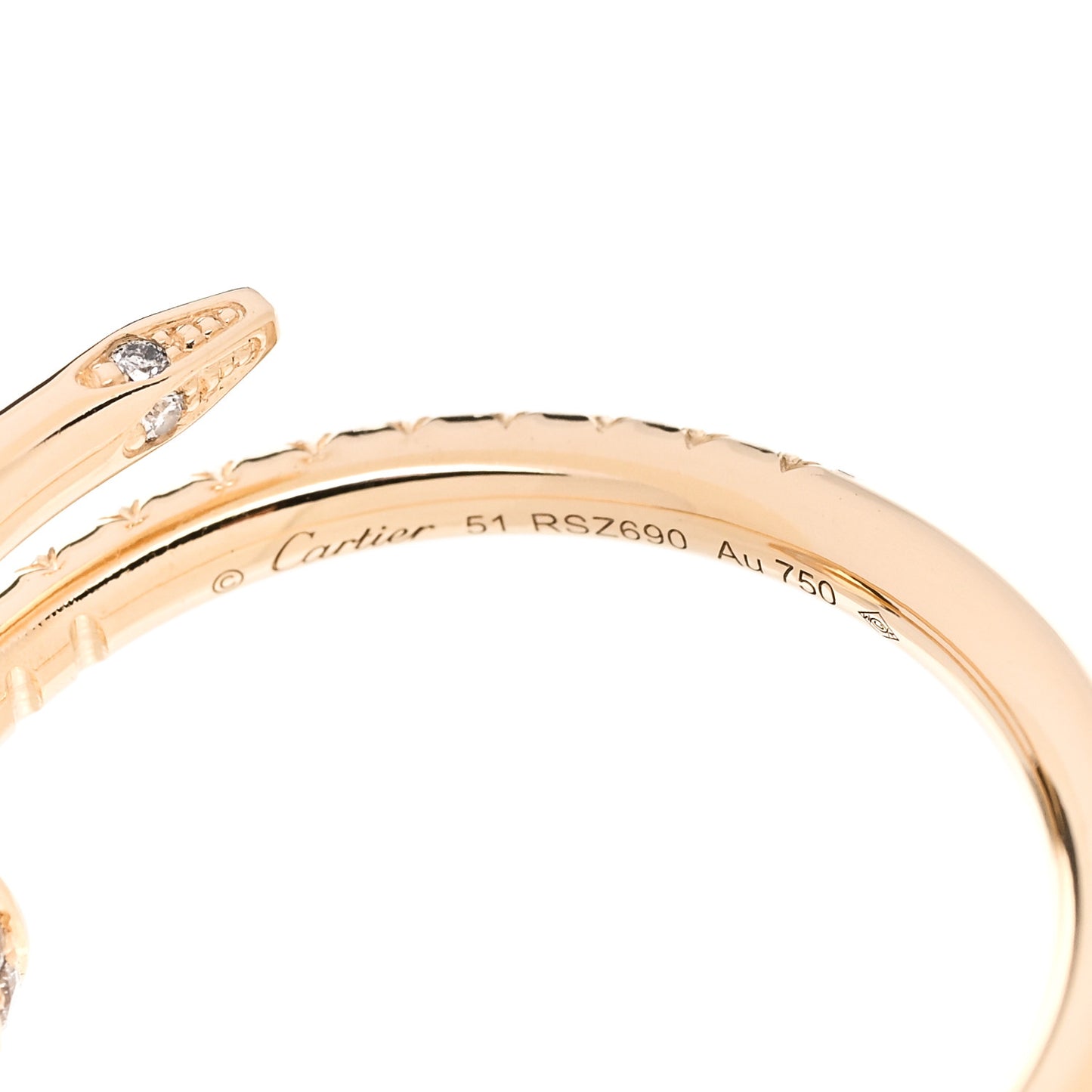 18K Yellow Gold Diamond Juste Un Clou Paved Ring 51 5.75