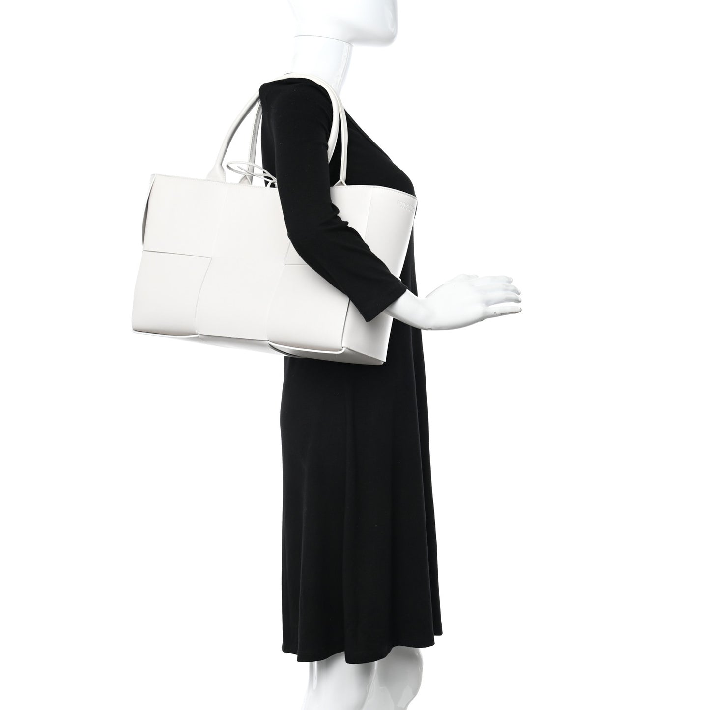 Nappa Maxi Intrecciato Medium Arco Tote White