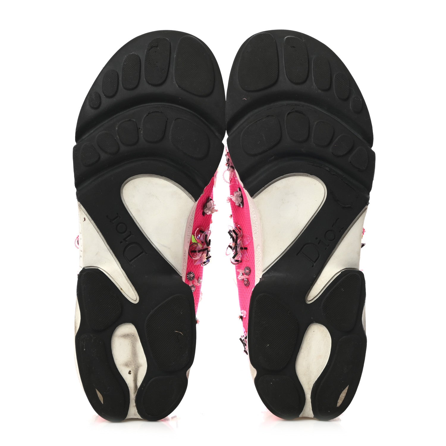 Christian Dior Technical Canvas Embellished Dior Fusion Sneakers 36 Rose Fluo 5 of 8