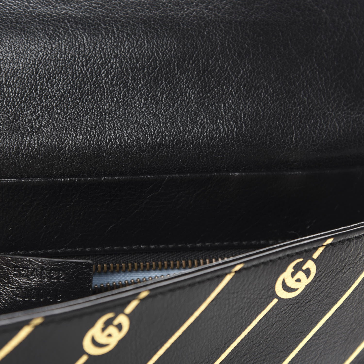 Gucci Calfskin Diagonal GG Medium Thiara Double Envelope Shoulder Bag Black White 10 of 11