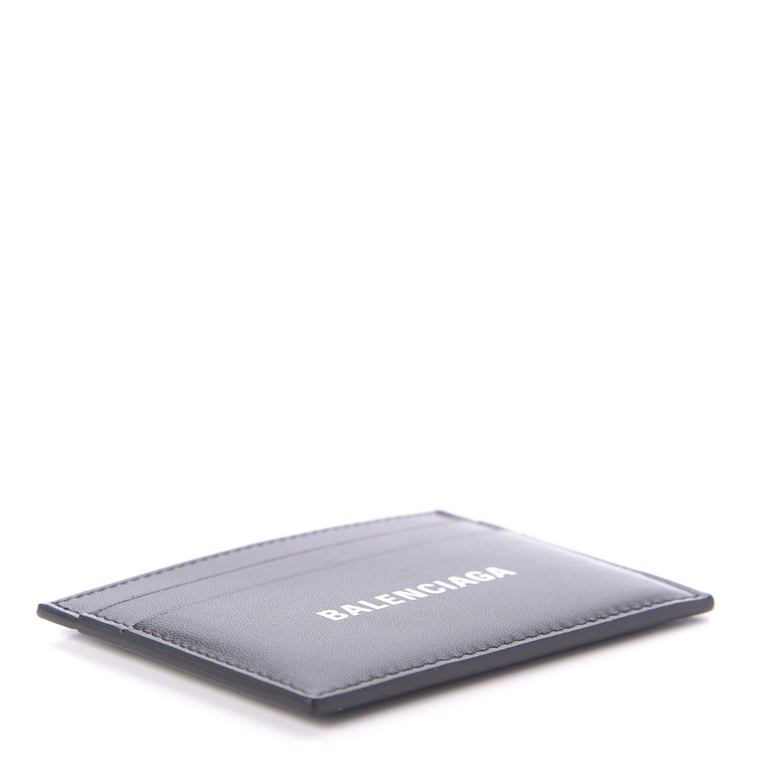Balenciaga Flat Calfskin Logo Cash Card Holder Black White 4 of 8