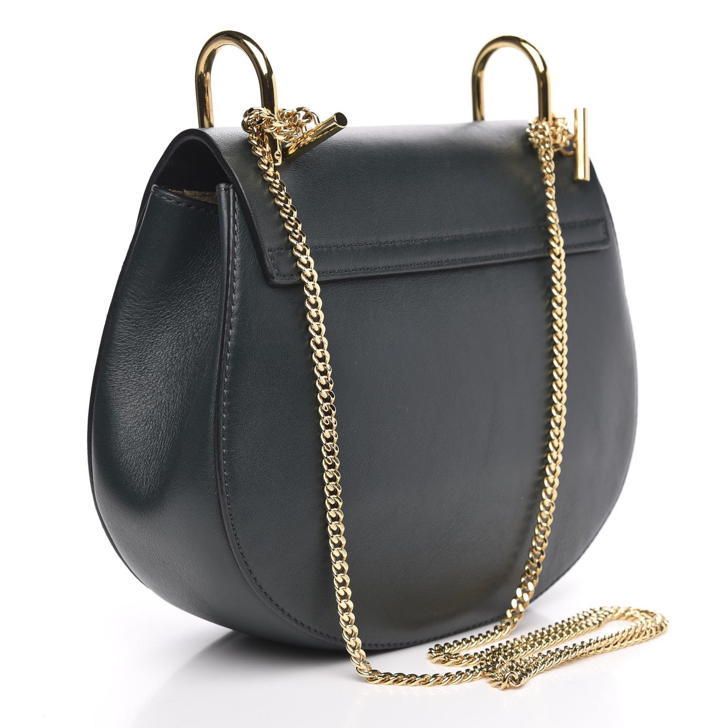 Suede Smooth Calfskin Drew Shoulder Bag Intense Green
