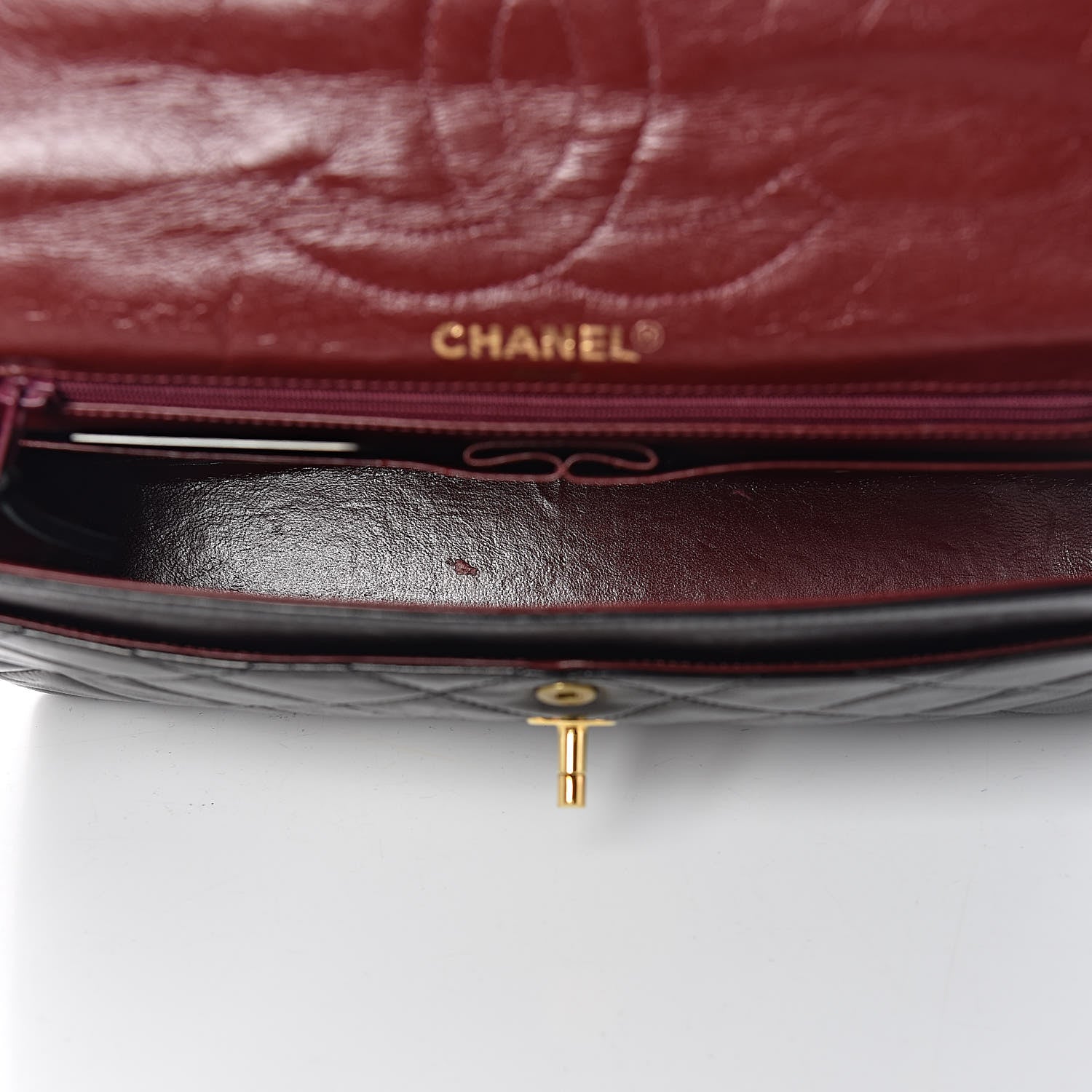 Chanel Lambskin Quilted Medium Double Flap Bag Black 7 of 17
