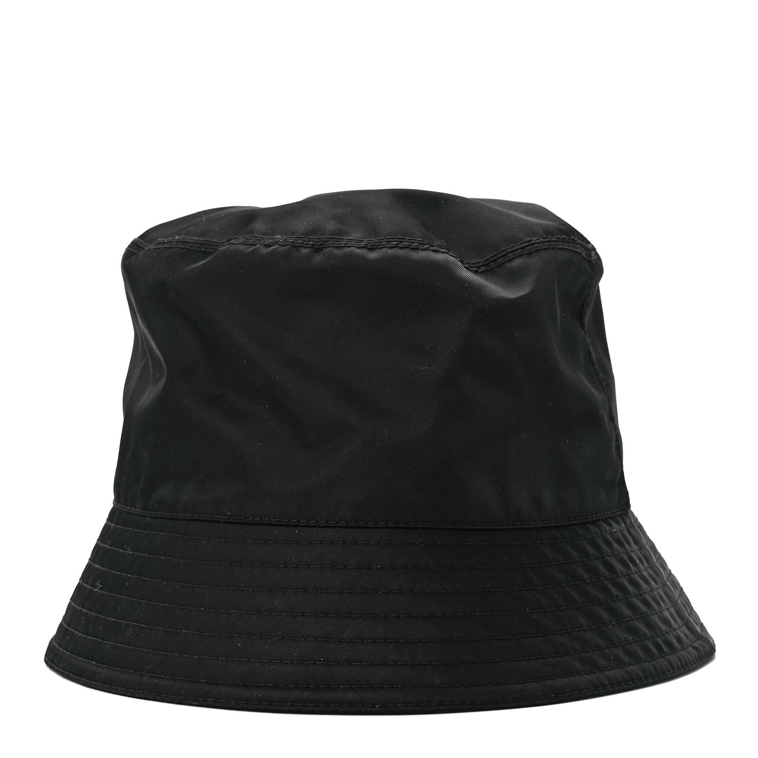 Prada Re-Nylon Metal Triangle Logo Womens Bucket Hat M Black 5 of 8