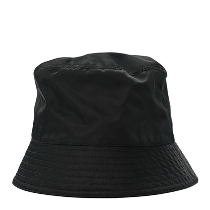 Prada Re-Nylon Metal Triangle Logo Womens Bucket Hat M Black 5 of 8